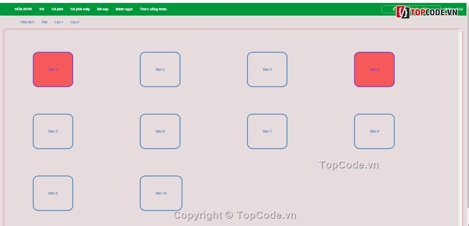 Web bán hàng,order coffee,cà phê